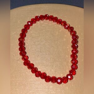 Elegant Red Beaded Bracelet